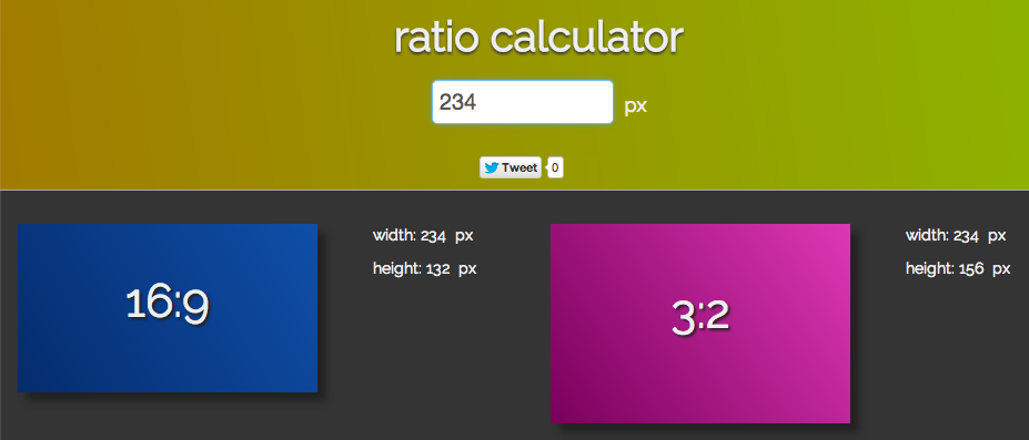 アスペクト比を計算するwebアプリを作成しました Hack Your Design